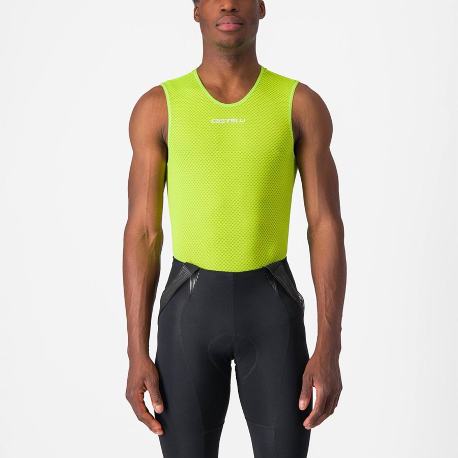 Capa Base Castelli PRO MESH 2.0 SLEEVELESS Hombre Verde Claro | 9063-ZVBIO