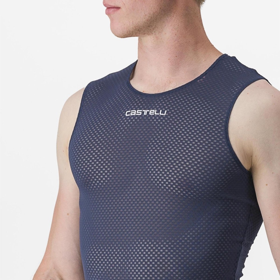 Capa Base Castelli PRO MESH 2.0 SLEEVELESS Hombre Azules | 2497-QTVCL