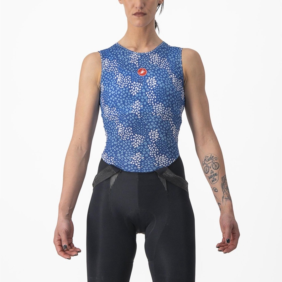 Capa Base Castelli PRO MESH 4 W SLEEVELESS Mujer Azules | 1289-IUCGE