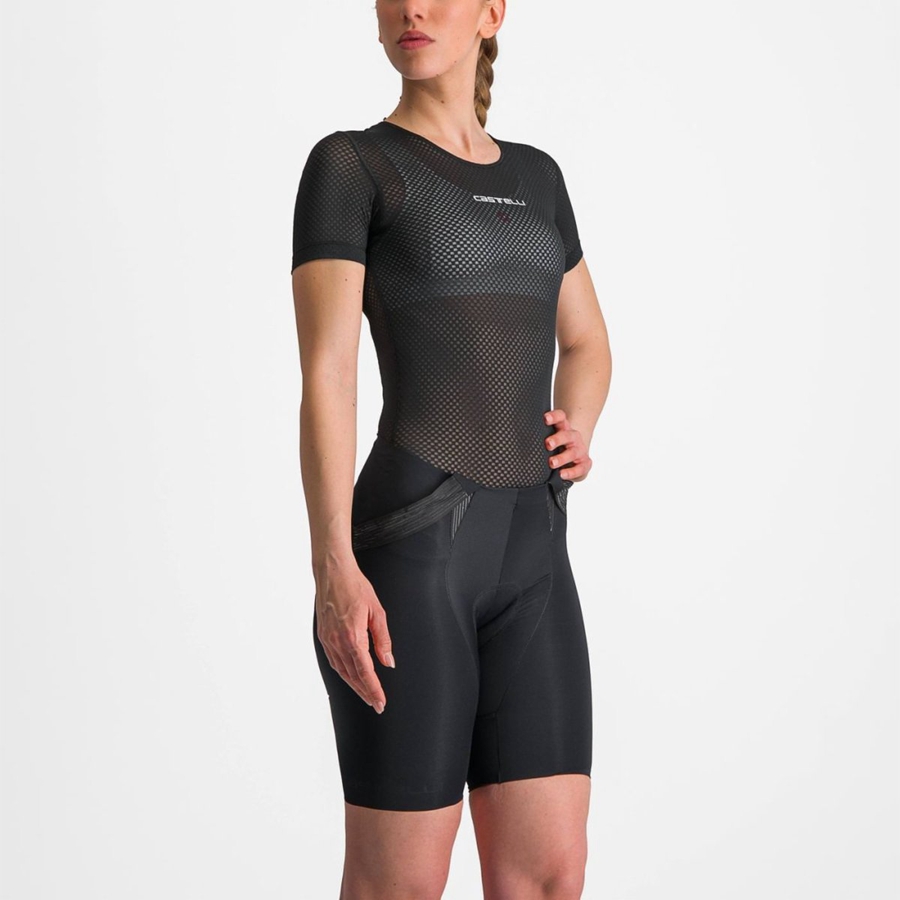 Capa Base Castelli PRO MESH W SHORT SLEEVE Mujer Negras | 7962-CHWZY