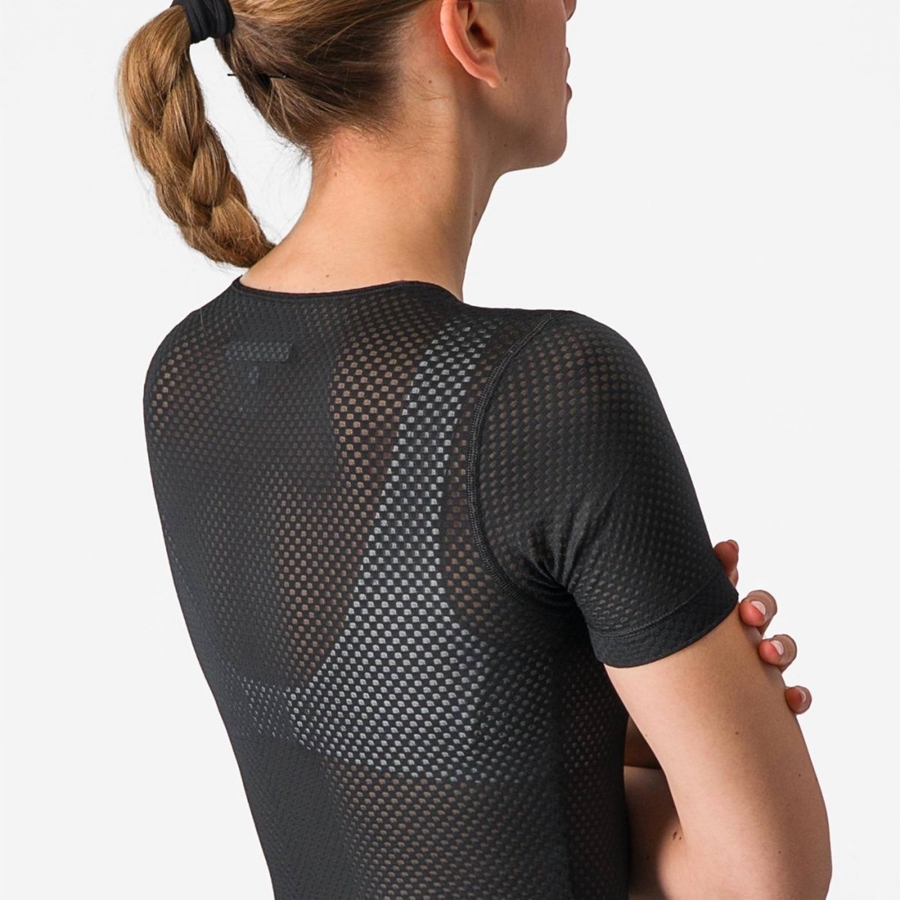 Capa Base Castelli PRO MESH W SHORT SLEEVE Mujer Negras | 7962-CHWZY