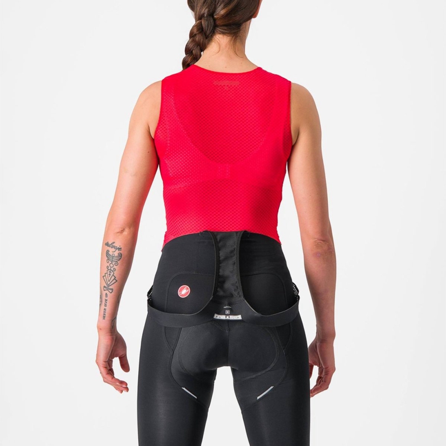 Capa Base Castelli PRO MESH W SLEEVELESS Mujer Rojas | 2948-GZSKH