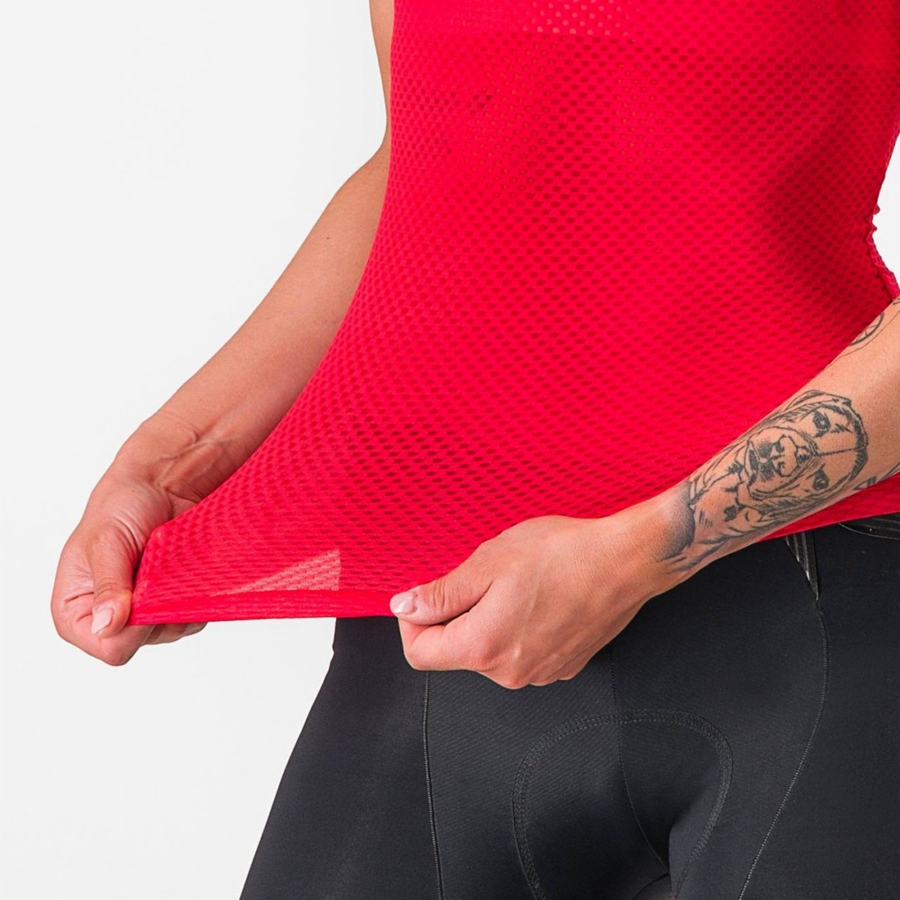 Capa Base Castelli PRO MESH W SLEEVELESS Mujer Rojas | 2948-GZSKH