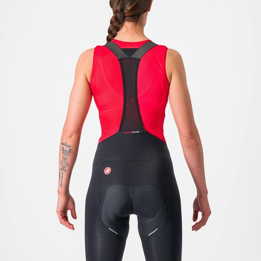 Capa Base Castelli PRO MESH W SLEEVELESS Mujer Rojas | 2948-GZSKH