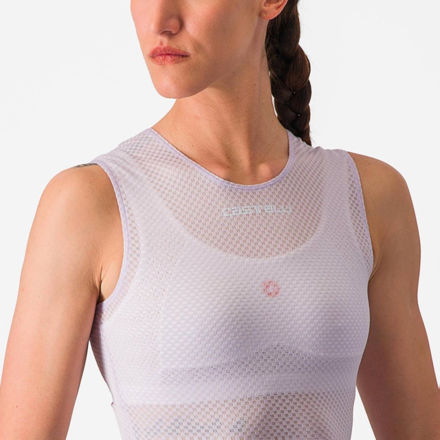 Capa Base Castelli PRO MESH W SLEEVELESS Mujer Moradas Blancas | 6987-VMUFW