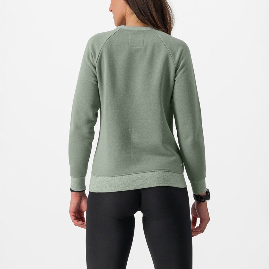 Casual Castelli LOGO W SWEATSHIRT Mujer Verde | 6982-LQFVZ