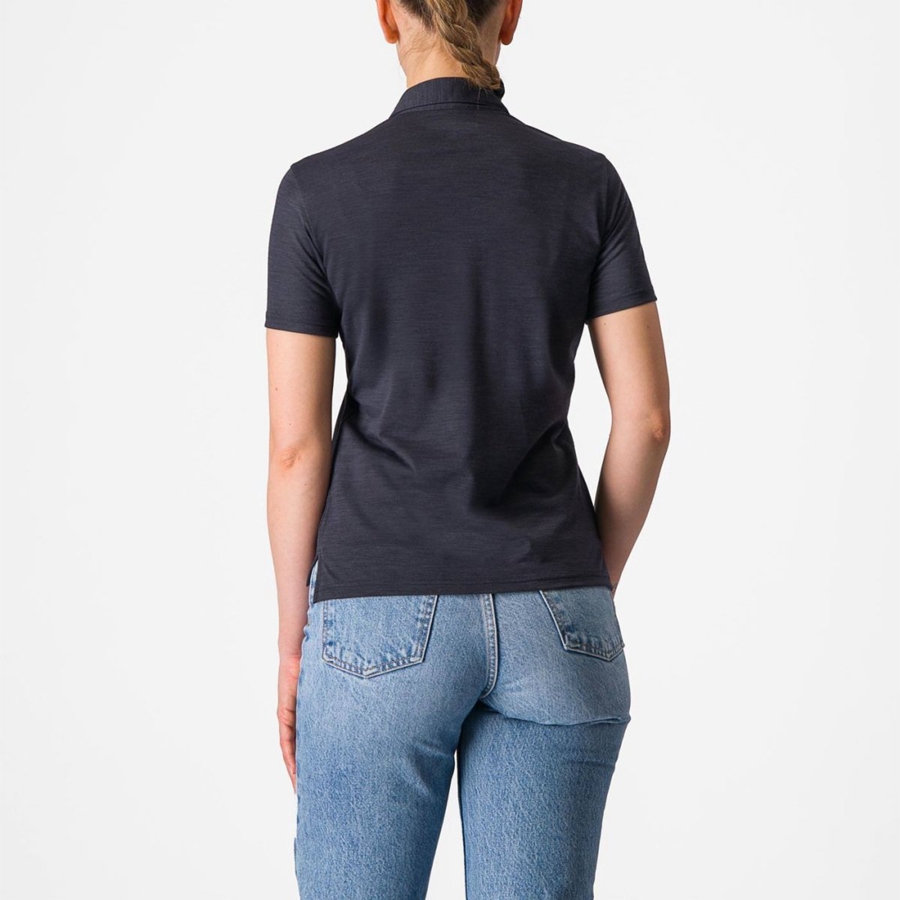 Casual Castelli MERINO W POLO Mujer Negras | 4572-PXYTO