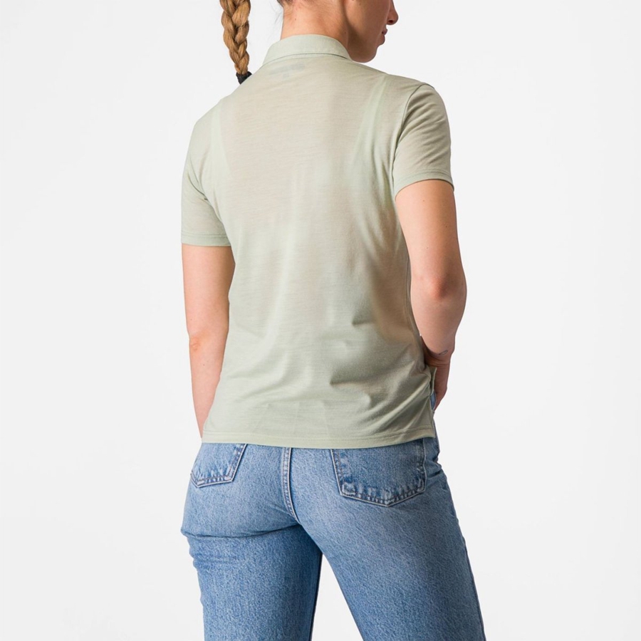 Casual Castelli MERINO W POLO Mujer Verde | 9476-JSVBU