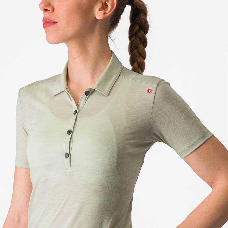 Casual Castelli MERINO W POLO Mujer Verde | 9476-JSVBU