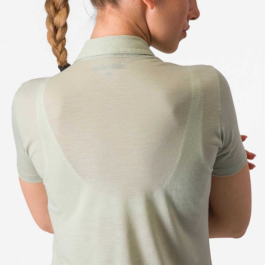 Casual Castelli MERINO W POLO Mujer Verde | 9476-JSVBU