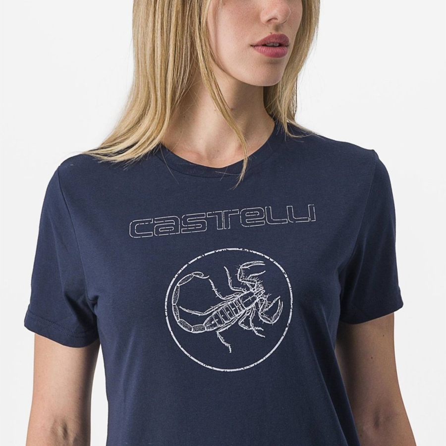 Casual Castelli PEDALARE TEE Mujer Azules | 9157-RAJVY