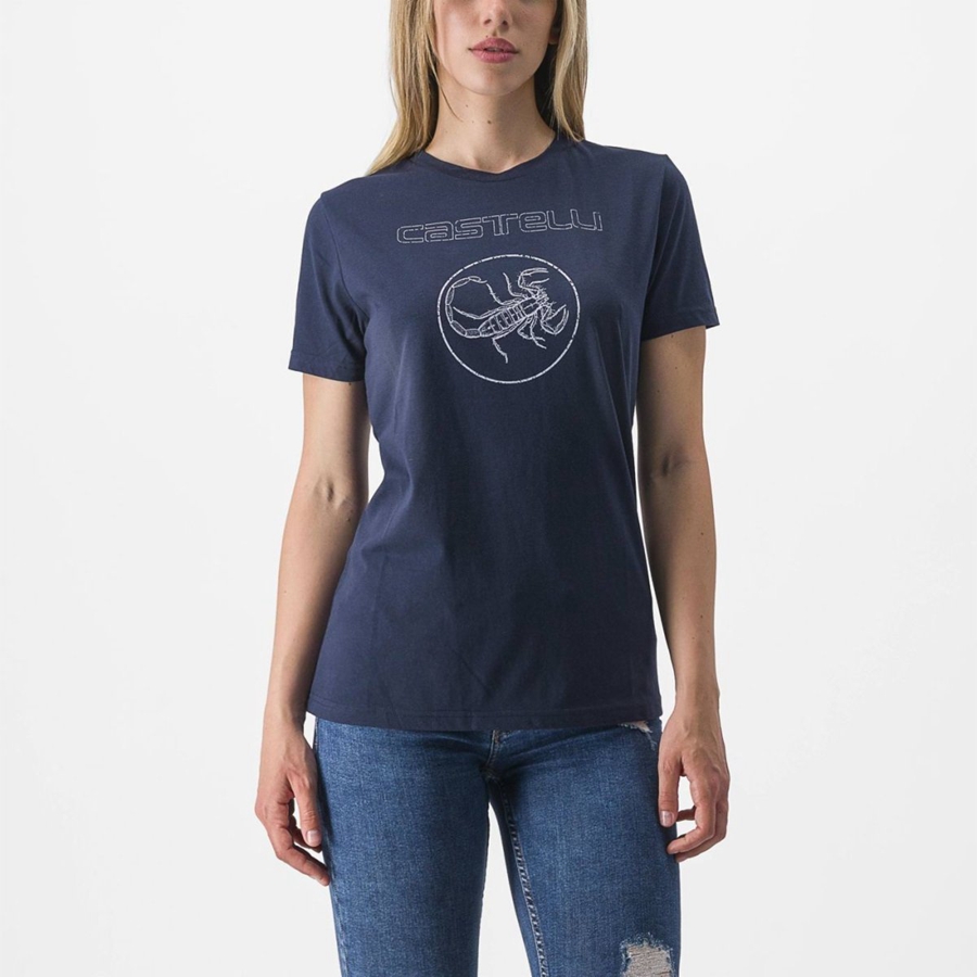 Casual Castelli PEDALARE TEE Mujer Azules | 9157-RAJVY