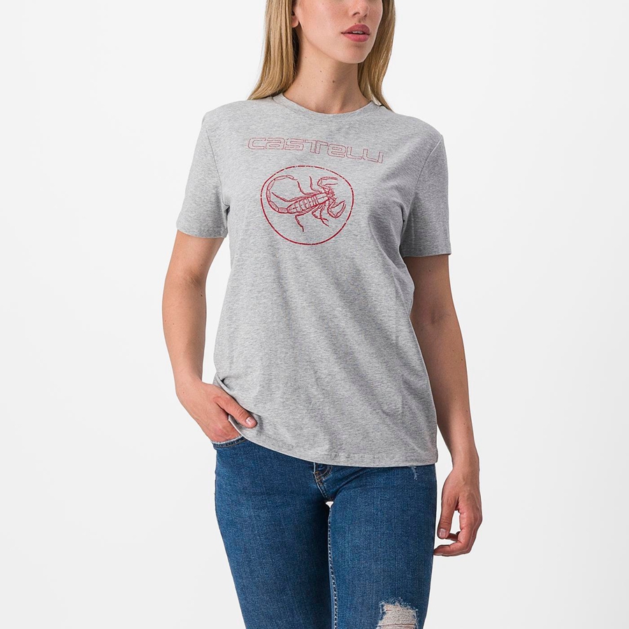 Casual Castelli PEDALARE TEE Mujer Kaki Gris | 7425-WEYTX