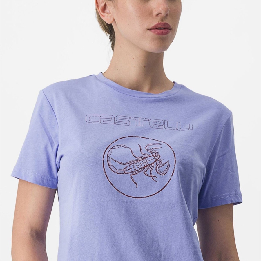 Casual Castelli PEDALARE TEE Mujer Moradas Blancas | 8792-UHRVA