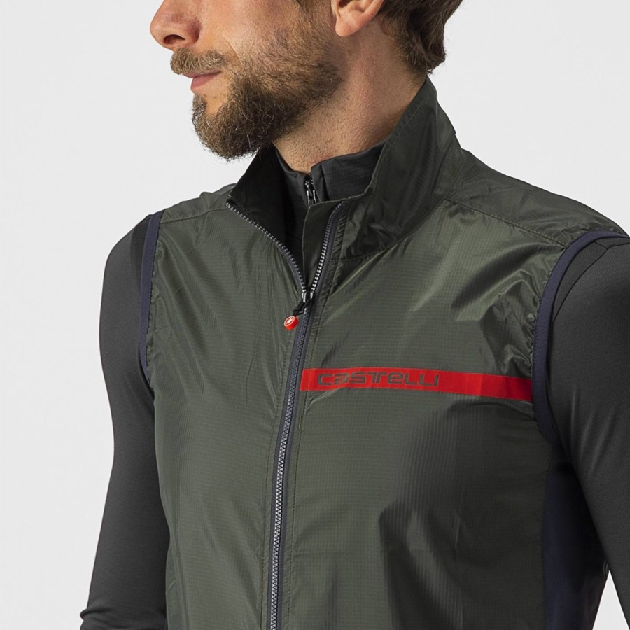 Chaleco Castelli SQUADRA STRETCH Hombre Verde Gris Oscuro | 6583-XRJGI