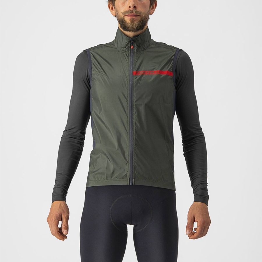 Chaleco Castelli SQUADRA STRETCH Hombre Verde Gris Oscuro | 6583-XRJGI