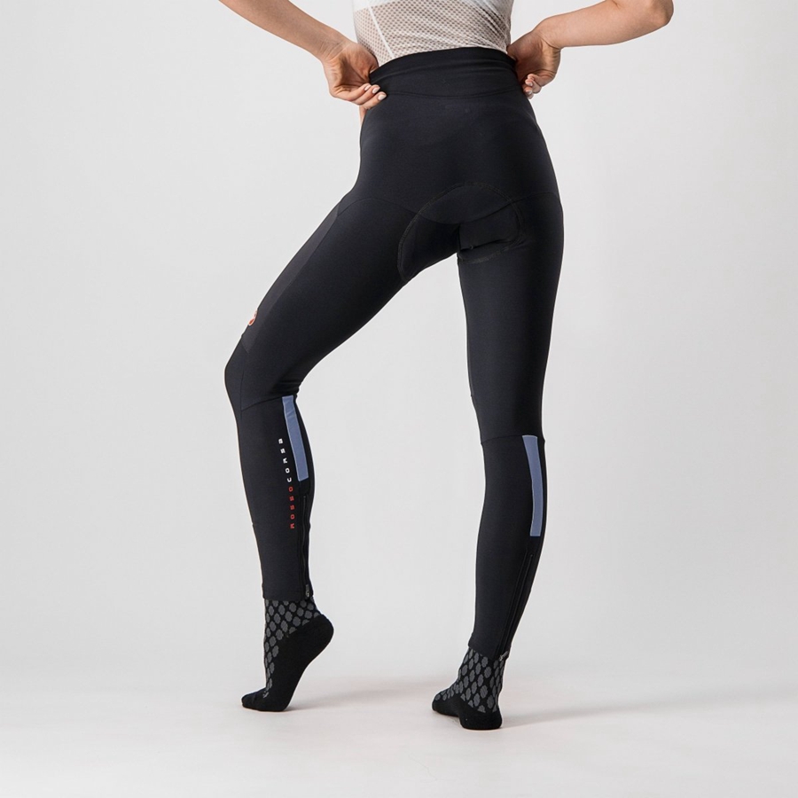 Leggins Castelli SORPASSO RoS W Mujer Negras Plateadas | 5642-DBYEM