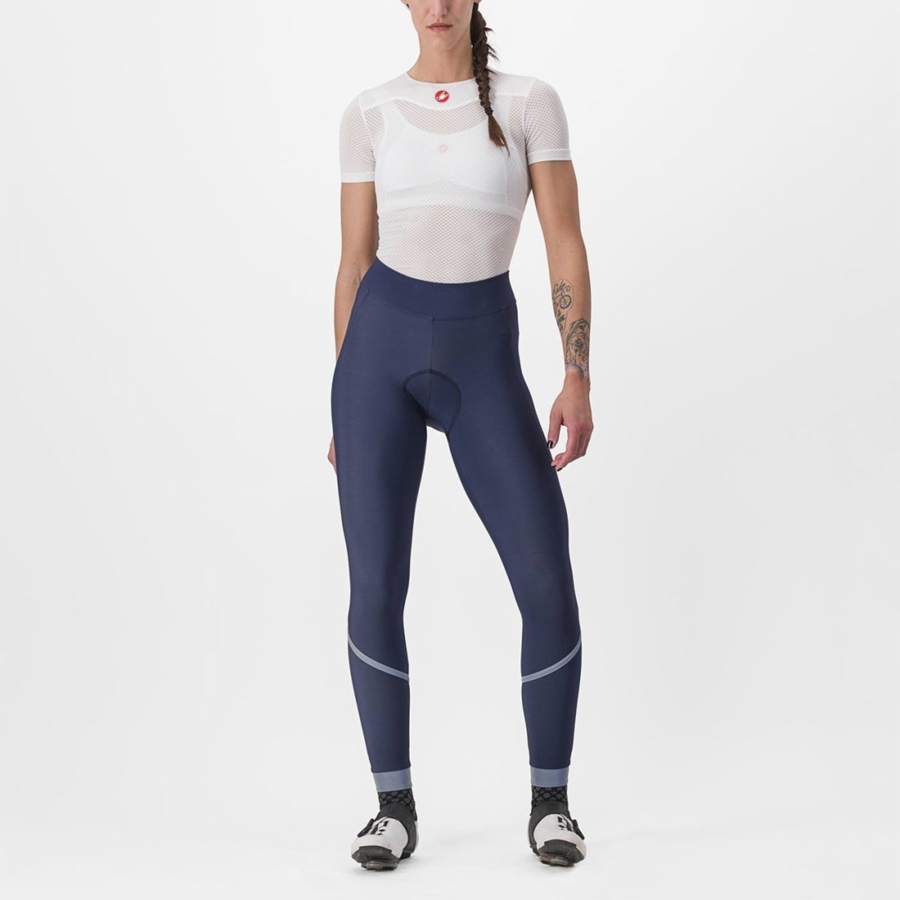 Leggins Castelli VELOCISSIMA THERMAL Mujer Azules Plateadas | 9783-AWTID