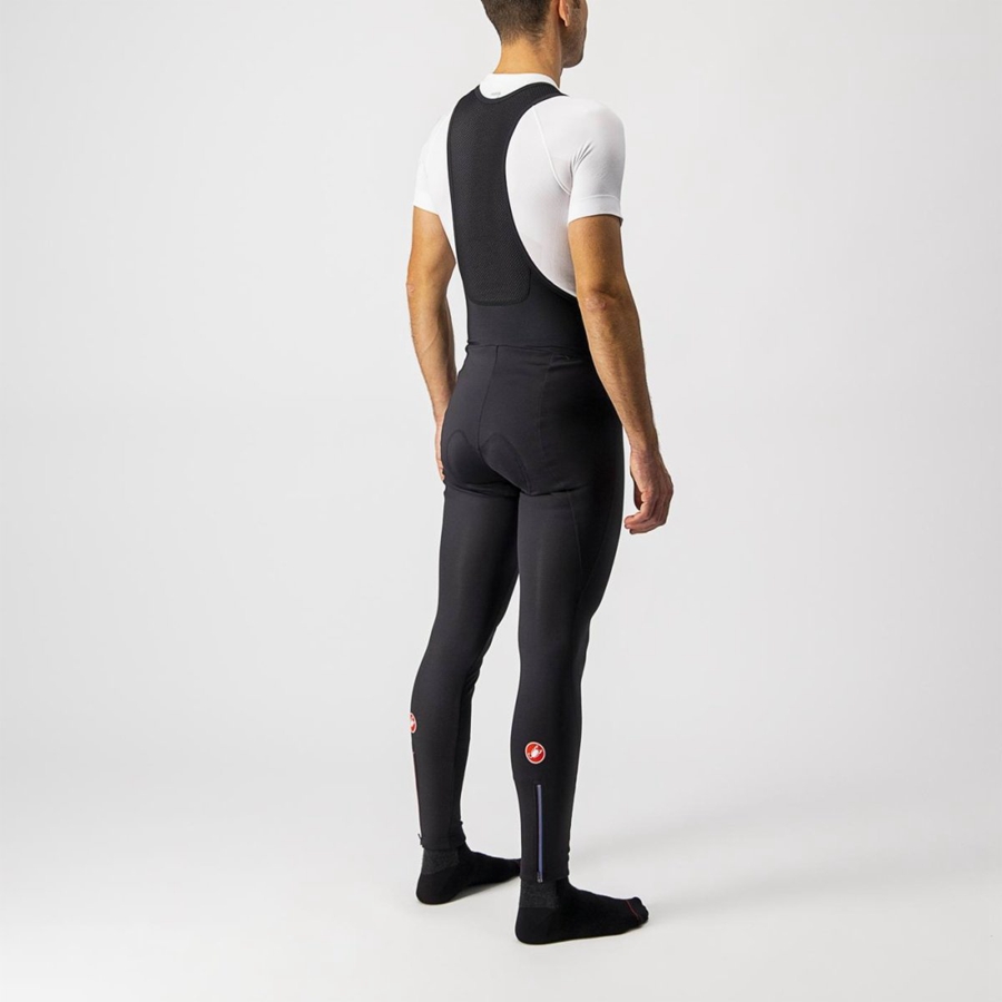 Medias Con Tirantes Castelli ENTRATA WIND Hombre Negras | 4896-KLTDG