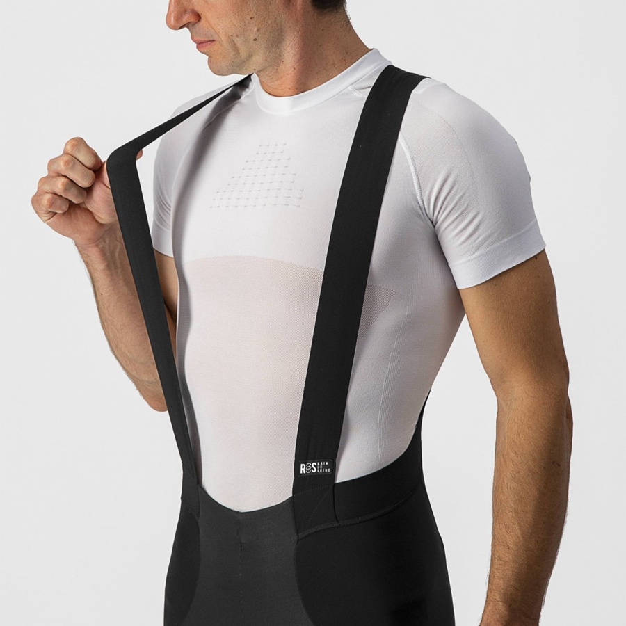 Medias Con Tirantes Castelli SORPASSO RoS Hombre Negras Plateadas | 7593-FNBTK