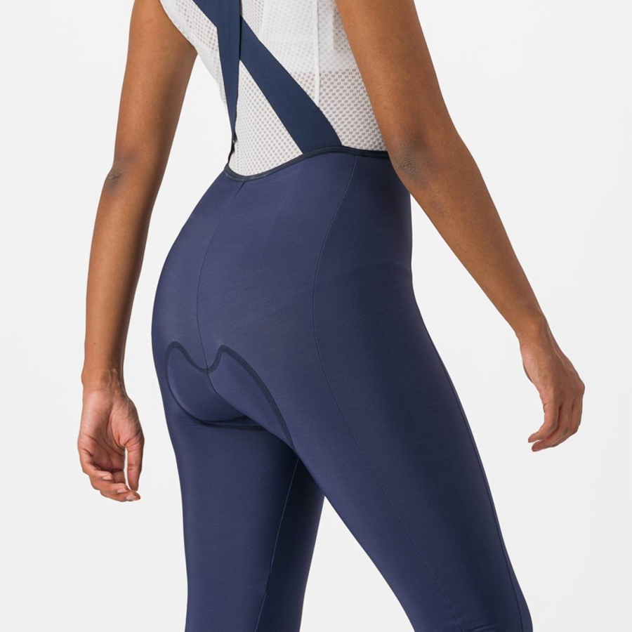 Medias Con Tirantes Castelli VELOCISSIMA DT Mujer Azules Plateadas | 5461-GBZTX