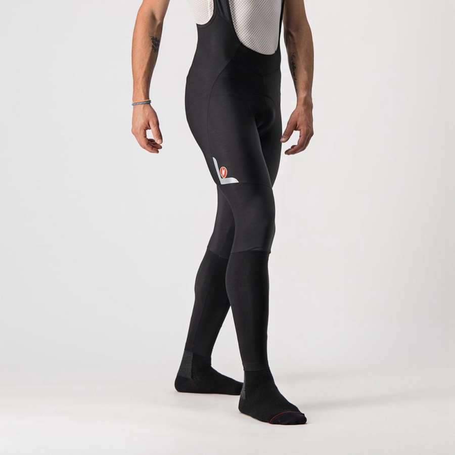 Medias Con Tirantes Castelli VELOCISSIMO 5 Hombre Negras Plateadas | 5067-SZOQD