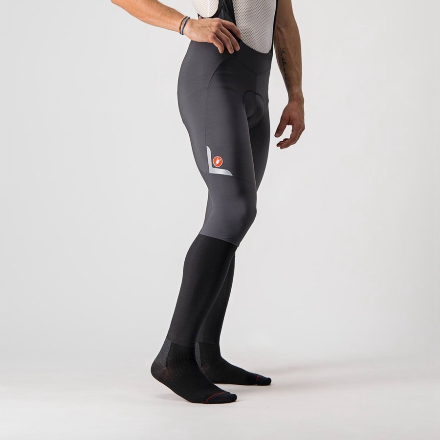 Medias Con Tirantes Castelli VELOCISSIMO 5 Hombre Gris Oscuro Plateadas | 6987-JETGV