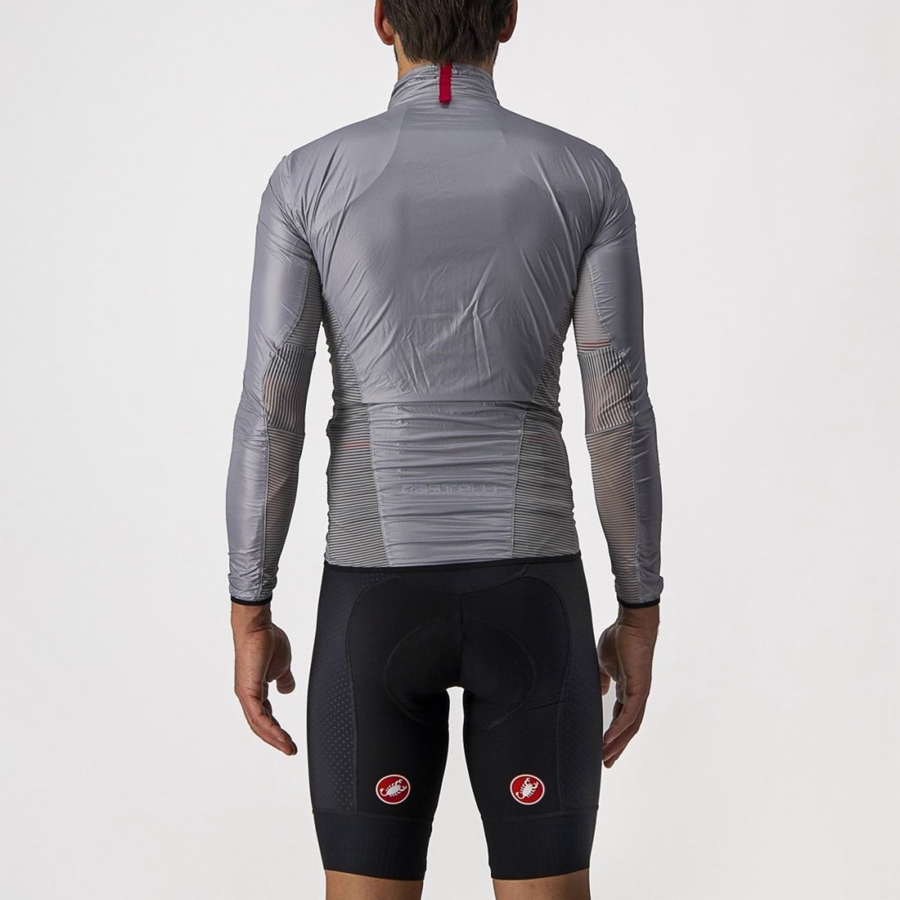 Proteccion Castelli ARIA SHELL Hombre Plateadas Gris | 9164-UMIKZ