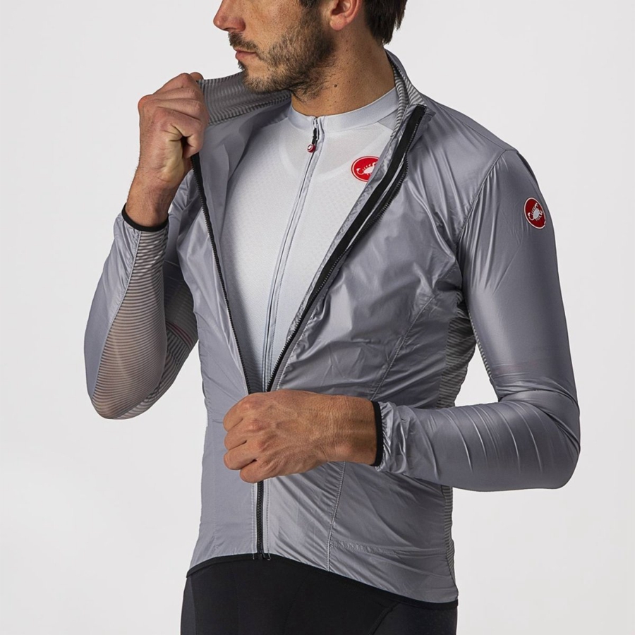 Proteccion Castelli ARIA SHELL Hombre Plateadas Gris | 9164-UMIKZ