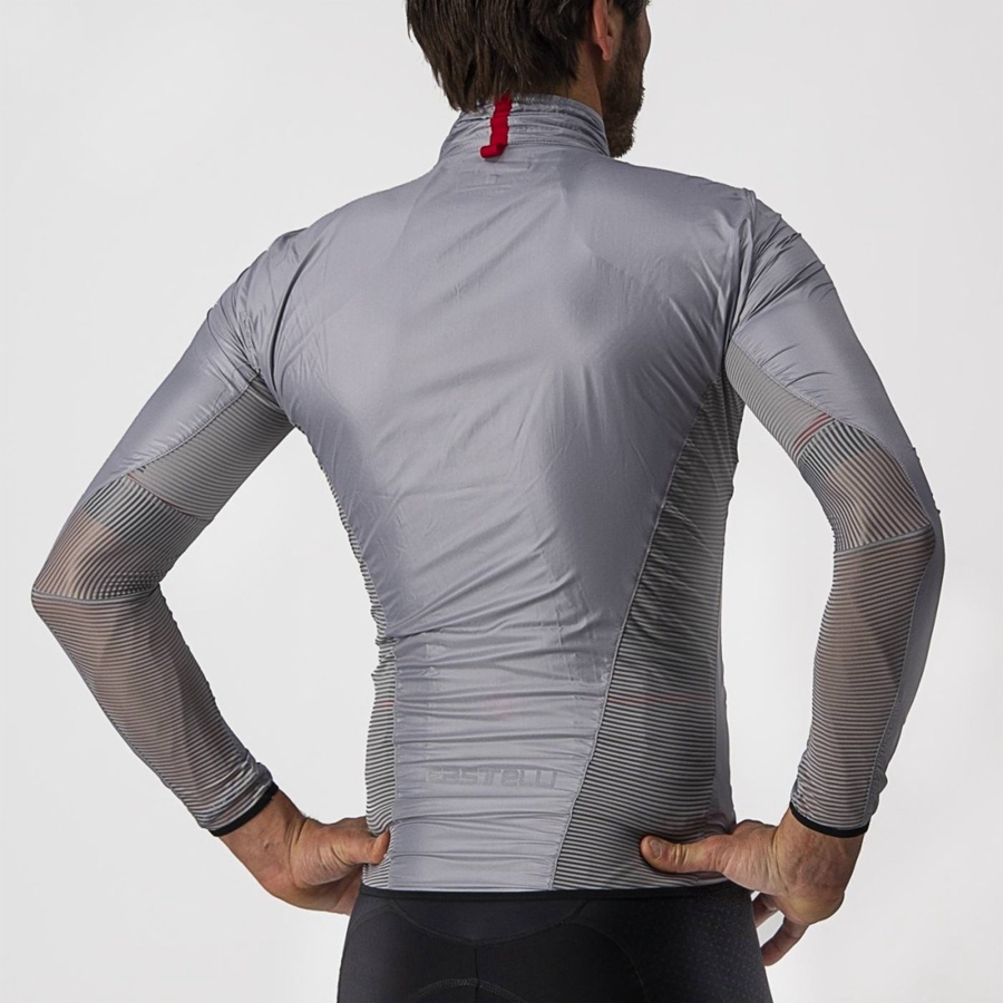 Proteccion Castelli ARIA SHELL Hombre Plateadas Gris | 9164-UMIKZ