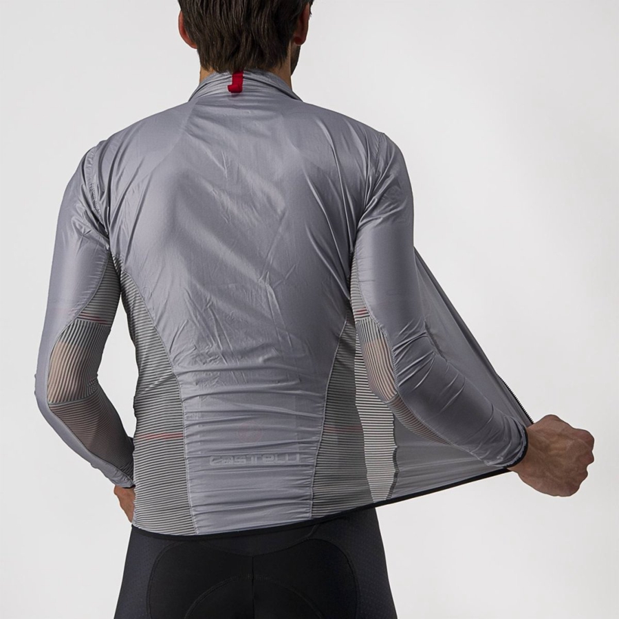 Proteccion Castelli ARIA SHELL Hombre Plateadas Gris | 9164-UMIKZ