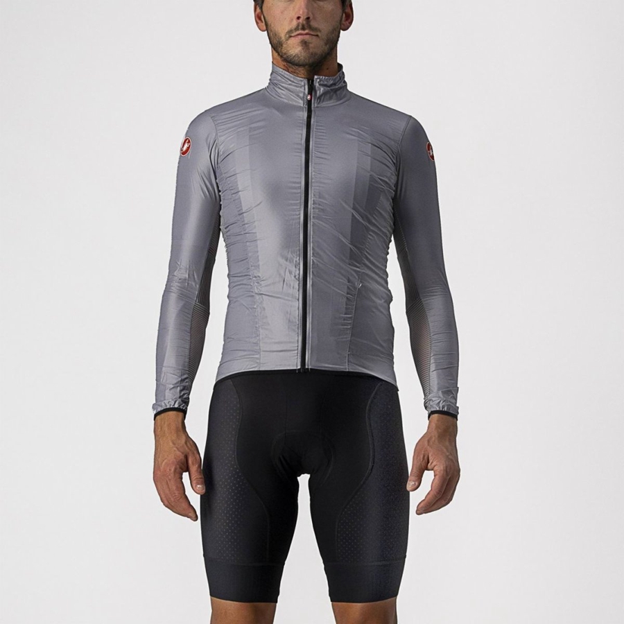 Proteccion Castelli ARIA SHELL Hombre Plateadas Gris | 9164-UMIKZ