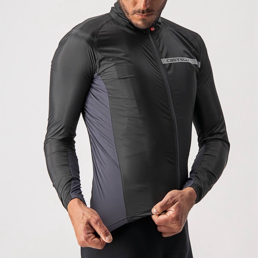 Proteccion Castelli SQUADRA STRETCH Hombre Negras Gris Oscuro | 2178-ZEPXA