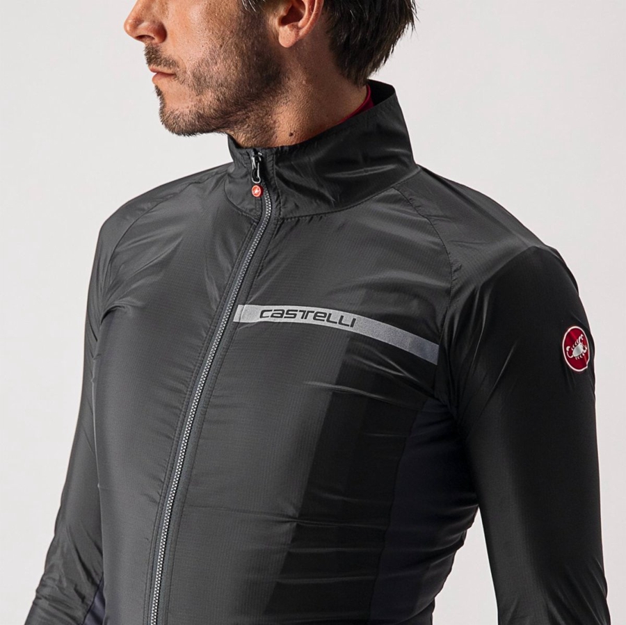 Proteccion Castelli SQUADRA STRETCH Hombre Negras Gris Oscuro | 2178-ZEPXA