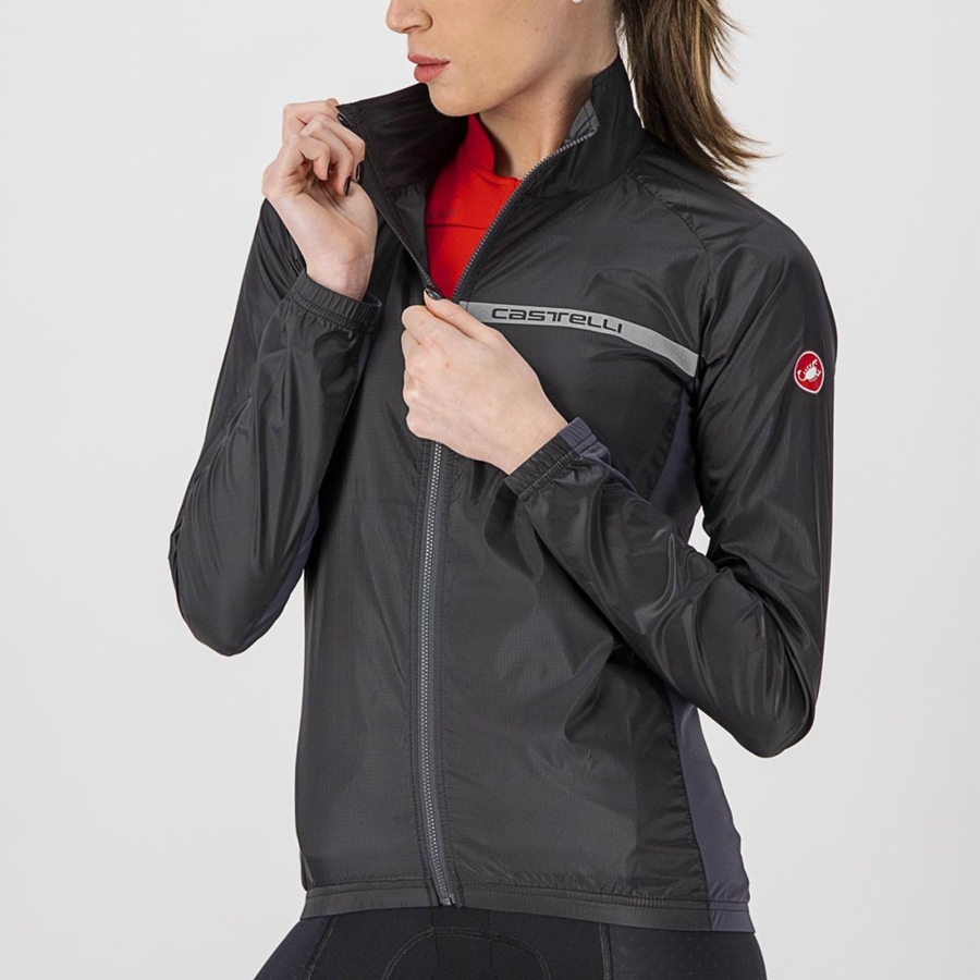 Proteccion Castelli SQUADRA STRETCH W Mujer Negras Gris Oscuro | 0917-TBPWQ