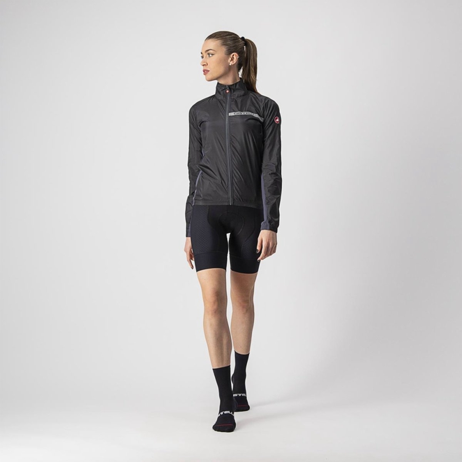 Proteccion Castelli SQUADRA STRETCH W Mujer Negras Gris Oscuro | 0917-TBPWQ