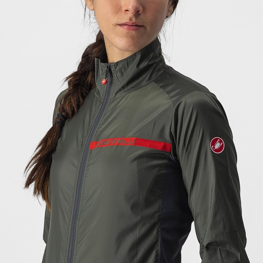 Proteccion Castelli SQUADRA STRETCH W Mujer Verde Gris Oscuro | 0289-NFDEY