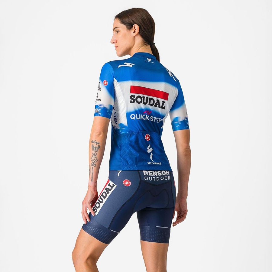 Short Castelli COMPETIZIONE W Mujer Azules Blancas | 4982-FKQXZ