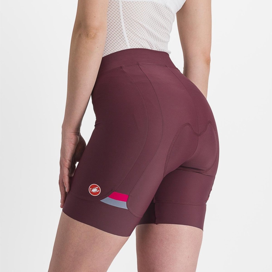 Short Castelli PRIMA Mujer Burdeos Oscuro Rojas | 3290-EASUX