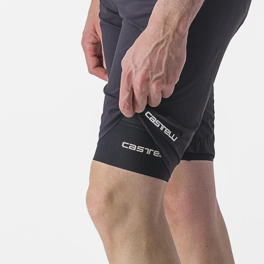 Short Castelli TRAIL LINER Hombre Negras | 1957-OLBMQ