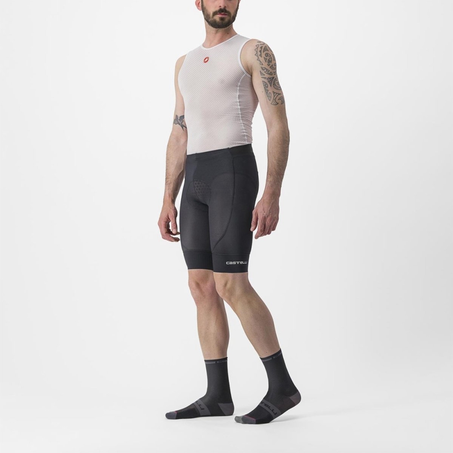 Short Castelli TRAIL LINER Hombre Negras | 1957-OLBMQ