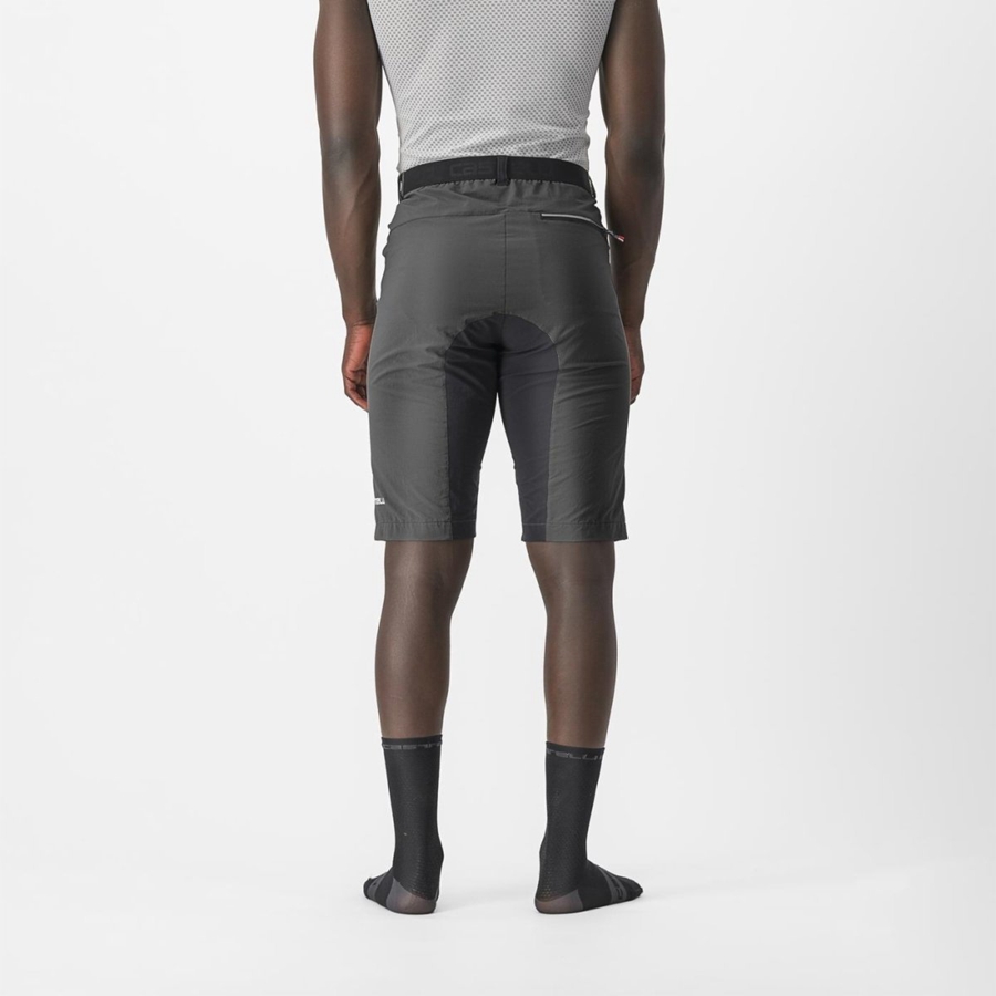 Short Castelli UNLIMITEDGY Hombre Gris Oscuro Negras | 1459-PODCU