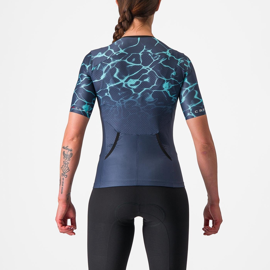 Trajes Castelli FREE SPEED 2 W RACE TOP Mujer Azules Turquesa Claro | 3098-TRSMP