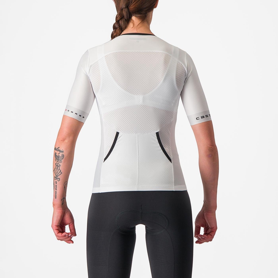 Trajes Castelli FREE SPEED 2 W RACE TOP Mujer Blancas Negras | 0389-QWZTR