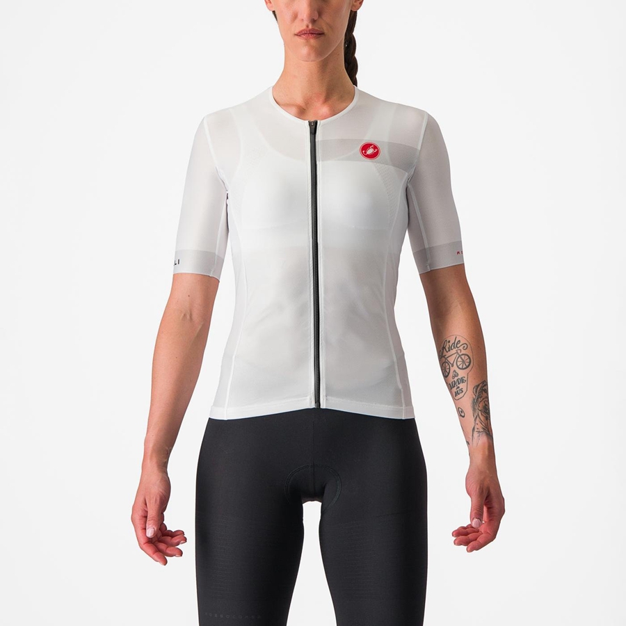 Trajes Castelli FREE SPEED 2 W RACE TOP Mujer Blancas Negras | 0389-QWZTR